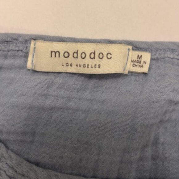 Mododoc Light Blue V Neck Gauze Tiered Dress Medium EUC - Picture 4 of 5